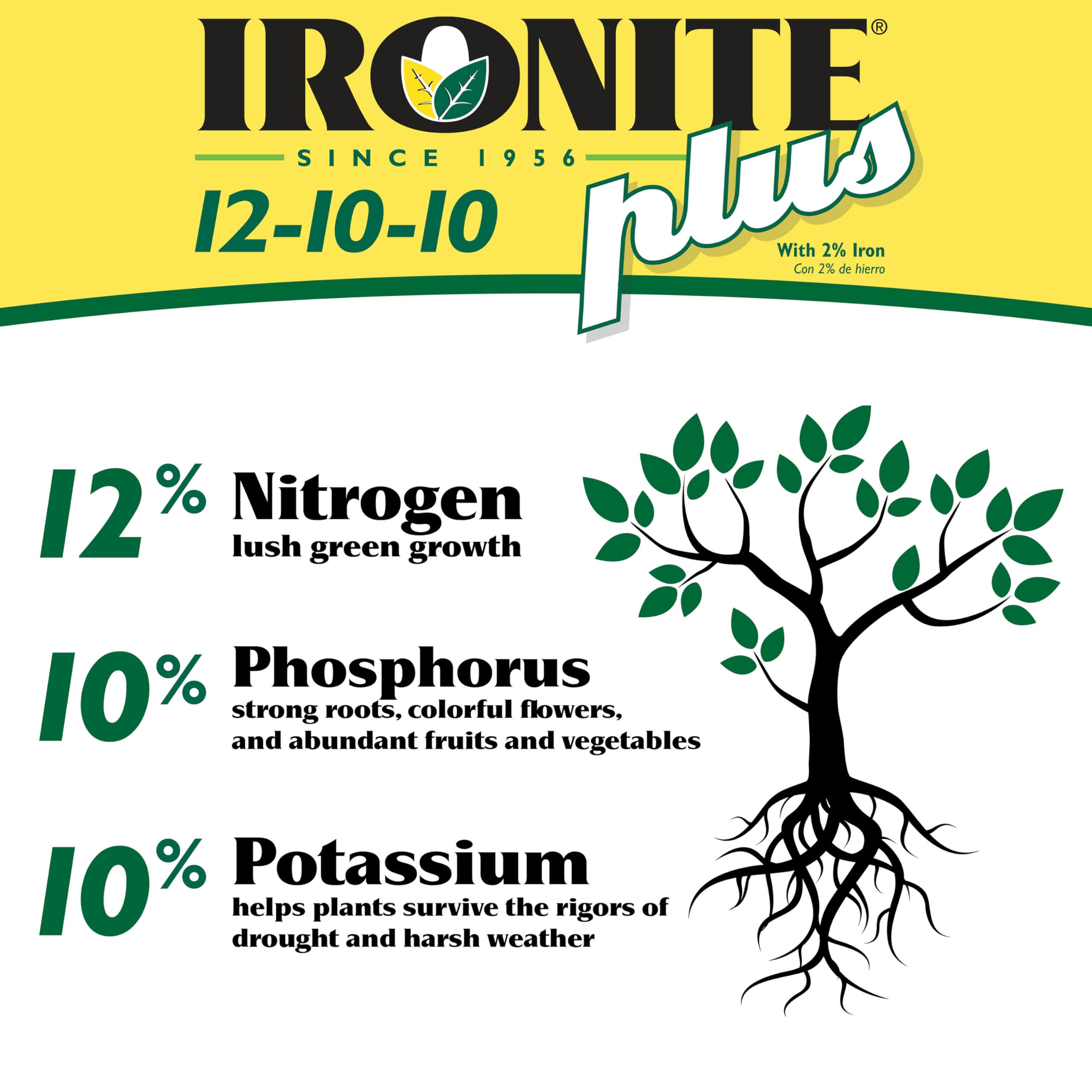 Ironite 100099053 Plus 12-10-10 Plant Fertilizer, 3 LB