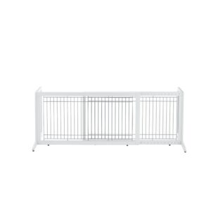 richell freestanding pet gate, large, origami white