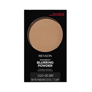 revlon face powder, photoready blurring face makeup, longwear medium- full coverage with flawless finish, shine & oil free-fragrance free, 020 light medium, 0.30 oz