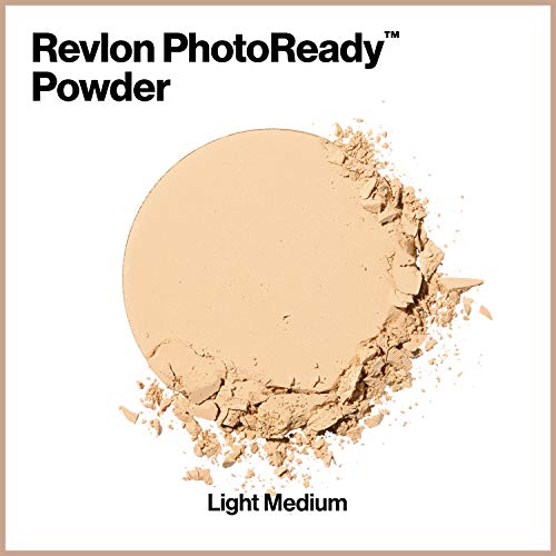 Revlon Face Powder, PhotoReady Blurring Face Makeup, Longwear Medium- Full Coverage with Flawless Finish, Shine & Oil Free-Fragrance Free, 020 Light Medium, 0.30 Oz