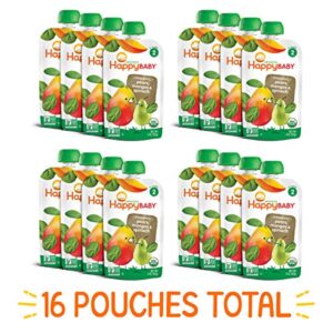 Happy Baby Organics Stage 2 Baby Food, Spinach Mango and Pear, 4 Ounce (Pack of 16)