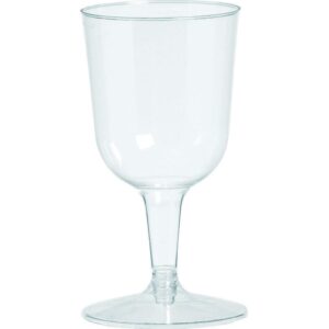 amscan elegant party pack clear plastic wine glasses - 5.5 oz. (32 pcs.) - perfect for home, weddings & events