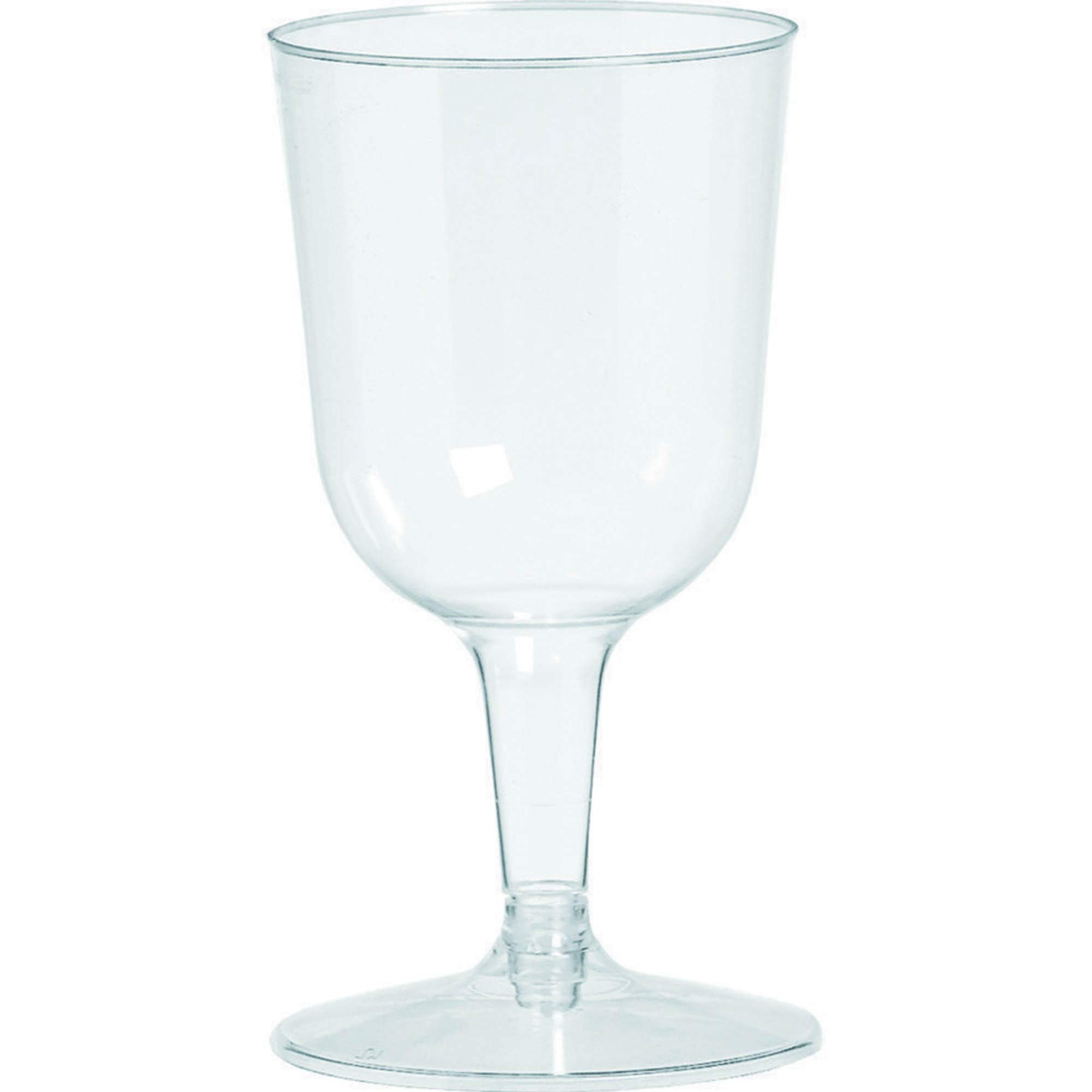 Amscan Elegant Party Pack Clear Plastic Wine Glasses - 5.5 oz. (32 Pcs.) - Perfect for Home, Weddings & Events