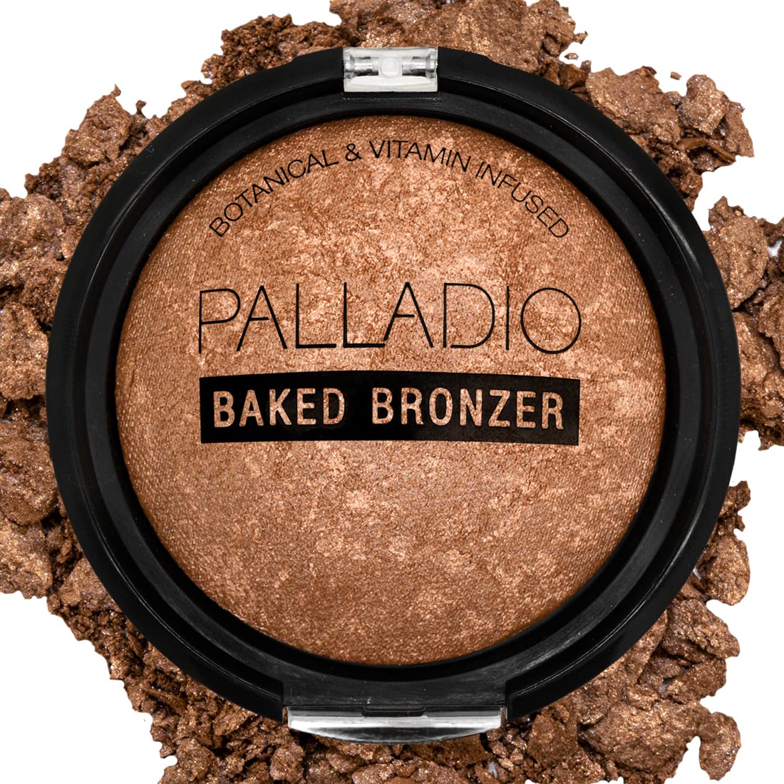 Palladio Baked Bronzer, Highly Pigmented and Easy to Blend, Shimmery Bronzed Glow, Use Dry or Wet, Lasts all day long, Provides Rich Tanning Color Finish, Powder Compact, Illuminating Tan