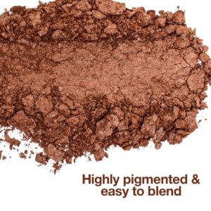 Palladio Baked Bronzer, Highly Pigmented and Easy to Blend, Shimmery Bronzed Glow, Use Dry or Wet, Lasts all day long, Provides Rich Tanning Color Finish, Powder Compact, Illuminating Tan