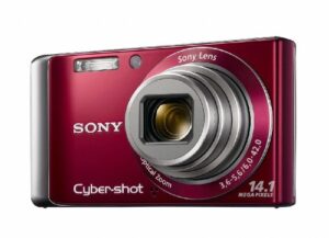 sony dsc-w370 14.1mp digital camera with 7x wide angle zoom with optical steady shot image stabilization and 3.0 inch lcd (red)