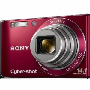 Sony DSC-W370 14.1MP Digital Camera with 7x Wide Angle Zoom with Optical Steady Shot Image Stabilization and 3.0 inch LCD (Red)