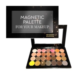 z palette large magnetic makeup palette, empty magnetic palette, universal magnet makeup palette for eyeshadows, powders, customizable beauty organizer with clear window