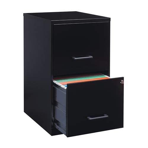 Lorell 14341 18 Deep 2-Drawer File Cabinet, Black