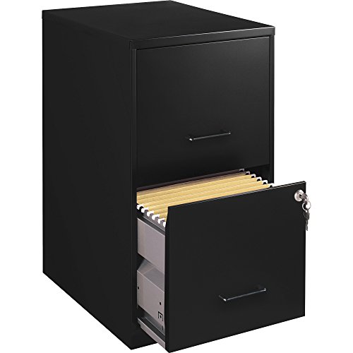 Lorell 14341 18 Deep 2-Drawer File Cabinet, Black
