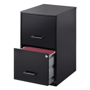 Lorell 14341 18 Deep 2-Drawer File Cabinet, Black