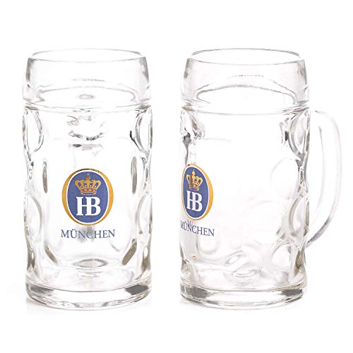 1 X 0.5 Liter HB Hofbrauhaus Munchen Dimpled Glass Beer Stein