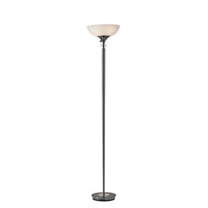 adesso home 5120-01 transitional two light floor lamp from metropolis collection finish, black nickel