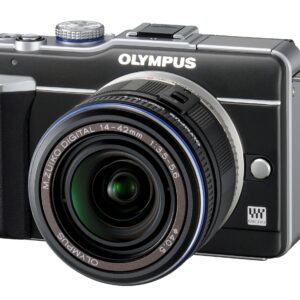 OM SYSTEM OLYMPUS PEN E-PL1 12.3MP Live MOS Micro Four Thirds Mirrorless Digital Camera with 14-42mm f/3.5-5.6 Zuiko Digital Zoom Lens (Champagne Silver)