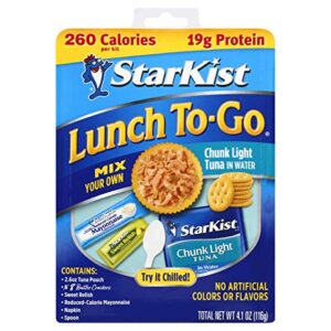 starkist lunch to-go chunk light mix your own tuna salad, 4.1 ounce kit, 12 pack
