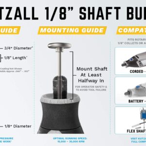 Kutzall Original Rotor Saw Burr, 1⁄8" Shaft, Coarse - Woodworking Attachment for Dremel, Foredom, DeWalt, Milwaukee, Makita. Abrasive Tungsten Carbide, 3⁄4" (19mm) Dia. X 1⁄8" (3.1mm) Length, RS-34-E