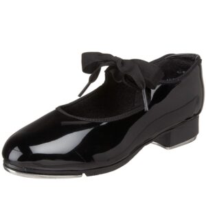 capezio women's n625 jr. tyette tap shoe, black patent, 7 wide