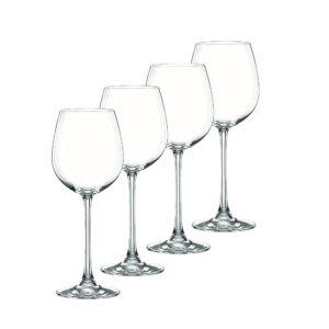 nachtmann vivendi collection white wine glasses, set of 4, 16 ounce, crystal clear, large stemmed glass, perfect for home, parties, and gifts, dishwasher safe stemware