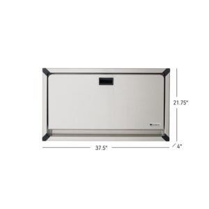 Foundations 100SSC-SM Horizontal Surface-Mounted Baby Changing Station for Commercial Restrooms, Durable Stainless Steel Design, Easy to Clean & Install, Meets All Safety Standards, Made in The USA