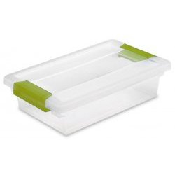 set of 2 small clip boxes (clear) (2.75"h x 11"w x 6.625"d)