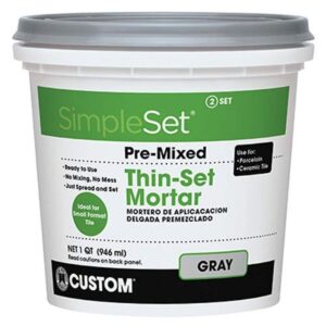 custom bldg products simpleset pre-mixed thin-set mortar 1 qt