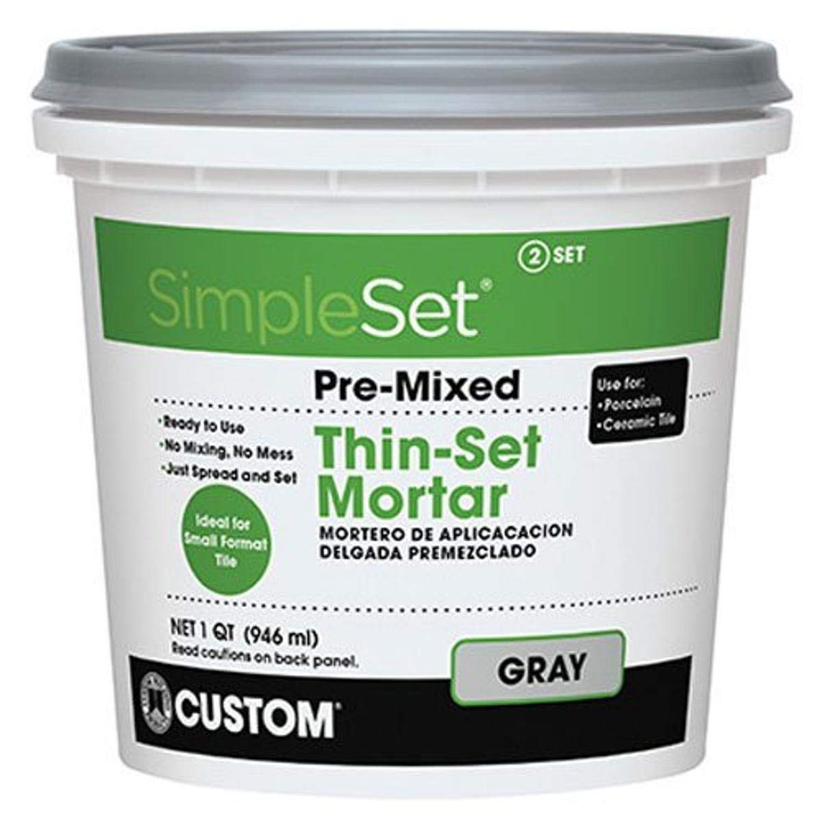 CUSTOM BLDG PRODUCTS SimpleSet Pre-Mixed Thin-Set Mortar 1 QT