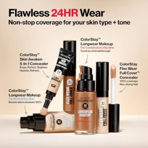 Revlon Liquid Foundation, ColorStay Face Makeup for Combination & Oily Skin, SPF 15, Longwear Medium-Full Coverage with Matte Finish, Sand Beige (180), 1.0 Oz