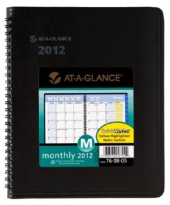 at-a-glance quicknotes recycled monthly planner, 6 x 9 inches, black, 2012 (76-08-05)