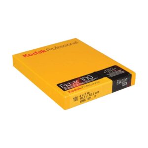 kodak 158 7484 professional ektar color negative film iso 100, 4 x 5 inches, 10 sheets (yellow)