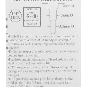 Snappy Tools 5 x 40 Confirmat Countersink #43540