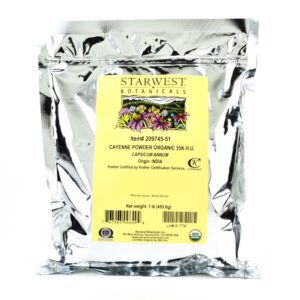 starwest botanicals organic cayenne pepper powder 35,000 shu, 1 pound (pack of 1)