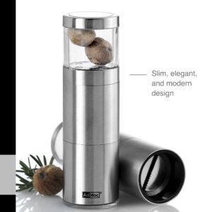 Adhoc Muskatino Nutmeg Mill Spice Grinder | Stainless Steel/Acrylic | Aroma Cap, Compact