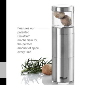 Adhoc Muskatino Nutmeg Mill Spice Grinder | Stainless Steel/Acrylic | Aroma Cap, Compact