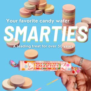 Smarties Candy Bulk Rolls Gluten Free & Vegan Assorted Flavor Treats Pineapple, Cherry, Strawberry, Grape, Orange & Delicious Snacking Bulk Candy Individually Wrapped Sweet Delights 1 Pound Bulk Case