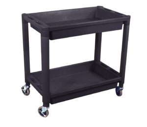 astro 8330 heavy duty plastic 2 shelf utility cart, black color