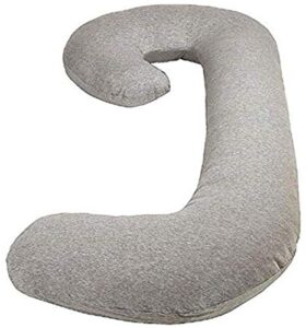 snoogle chic jersey - snoogle replacement cover with zipper for easy use - heather gray