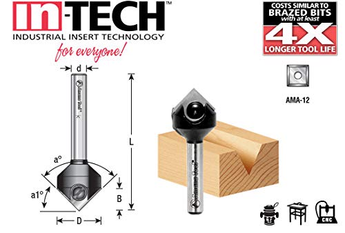 Amana Tool - RC-45711 In-Tech Insert Carbide V Groove 90 Deg x 11/16 Dia x 21/64 x 1/4 Inc