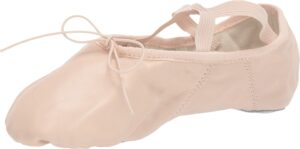 capezio women's leather juliet ballet shoe flat, light pink, 7