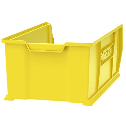 Akro-Mils 30293 Super-Size AkroBin Heavy Duty Stackable Storage Bin Plastic Container, (30-Inch L x 16-Inch W x 11-Inch H), Yellow, (1-Pack)