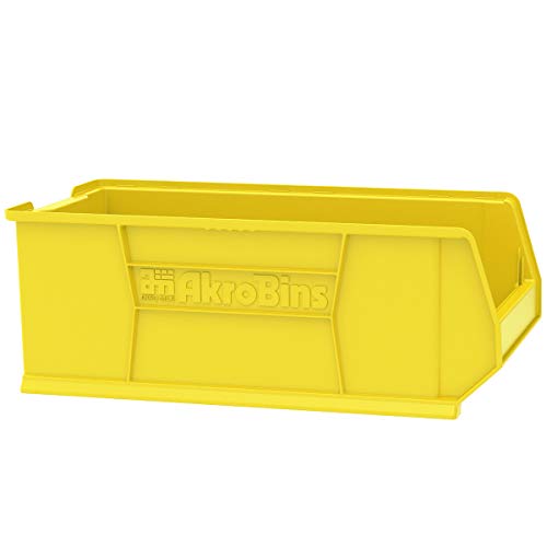 Akro-Mils 30293 Super-Size AkroBin Heavy Duty Stackable Storage Bin Plastic Container, (30-Inch L x 16-Inch W x 11-Inch H), Yellow, (1-Pack)