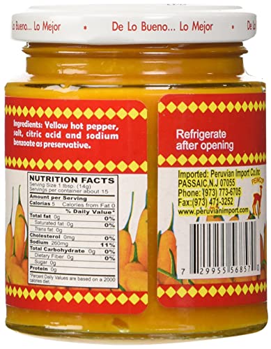 Inca's Food Aji Amarillo Paste - Hot Yellow Pepper Paste, 7.5 Oz Jar - Product of Peru