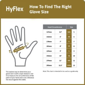 Ansell HYFLEX 11-600 Light Duty Nylon Industrial Gloves w/Palm Coating for Metal Fabrication, Automotive - Medium (8), Black (12 Pairs)