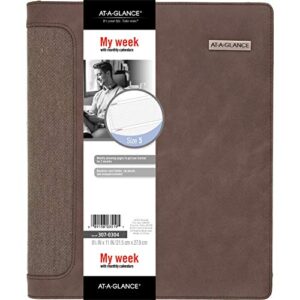 at-a-glance day runner undated harrison leather day planner, 8-1/2-x-11-inch (307-0304), brown