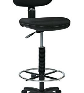 Office Star DC Series Adjustable Drafting Chair with Foot Ring and Sculptured Foam Seat, Icon Black Fabric