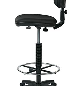 Office Star DC Series Adjustable Drafting Chair with Foot Ring and Sculptured Foam Seat, Icon Black Fabric