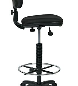 Office Star DC Series Adjustable Drafting Chair with Foot Ring and Sculptured Foam Seat, Icon Black Fabric