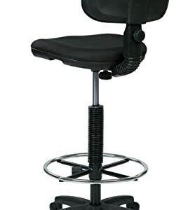 Office Star DC Series Adjustable Drafting Chair with Foot Ring and Sculptured Foam Seat, Icon Black Fabric