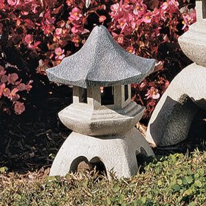 Design Toscano NG29869 Asian Decor Pagoda Lantern Statue, Medium, Two Tone Stone Finish