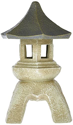 Design Toscano NG29869 Asian Decor Pagoda Lantern Statue, Medium, Two Tone Stone Finish
