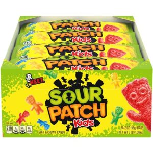 sour patch kids soft & chewy candy, 24 - 2 oz bags